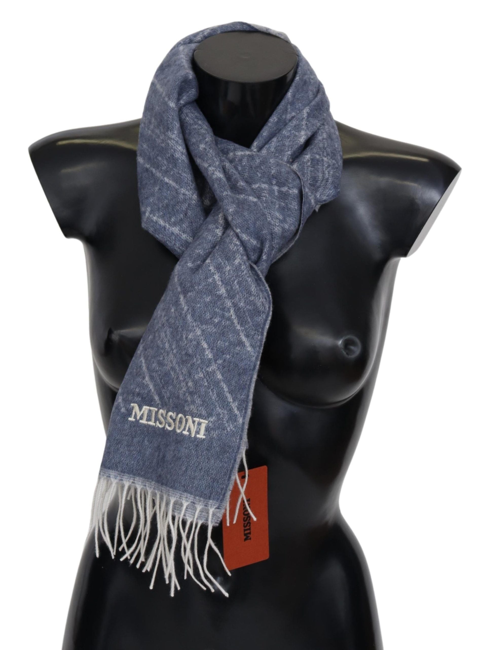 Missoni Elegant Cashmere Scarf with Signature Men's Pattern