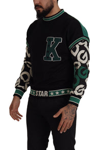 Dolce & Gabbana Regal Crewneck Pullover Sweater - Black & Men's Green4