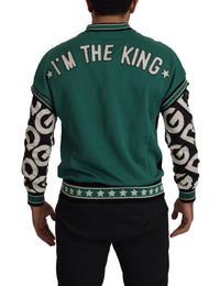 Dolce & Gabbana Regal Crewneck Pullover Sweater - Black & Men's Green6