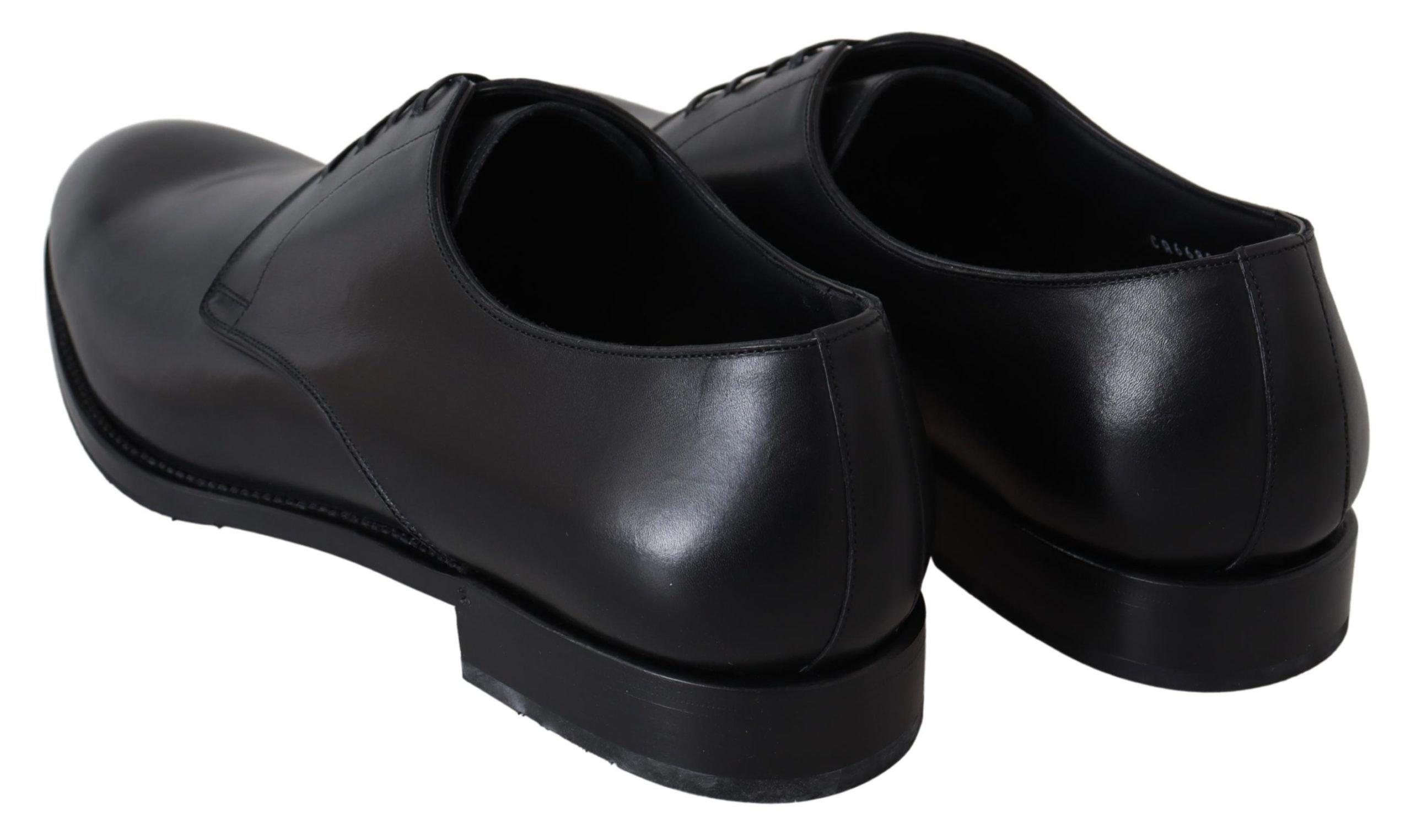 Dolce & Gabbana Elegant Black Leather Derby Dress Men's Shoes