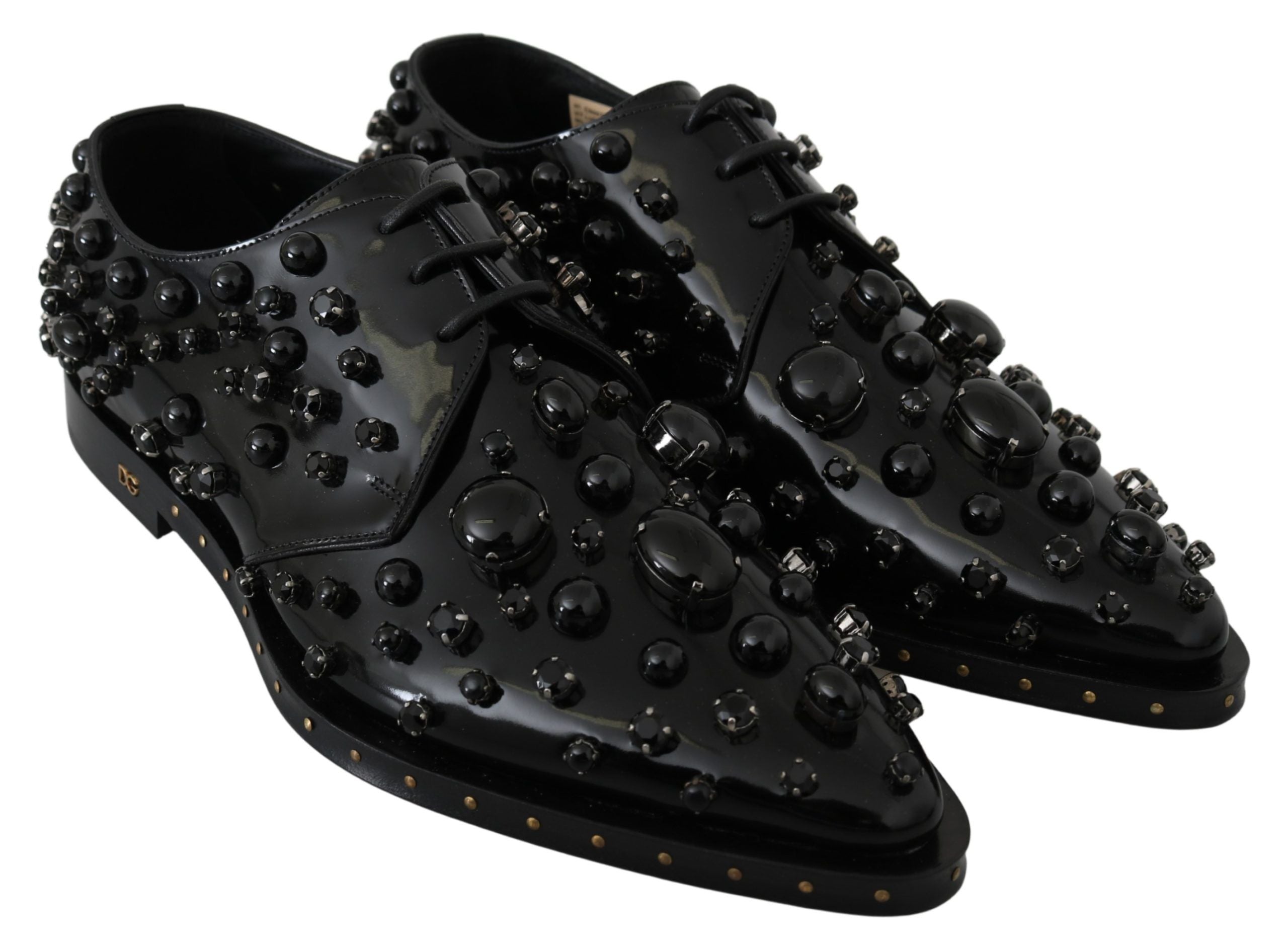 Dolce & Gabbana Elegant Black Dress Shoes with Women's Crystals