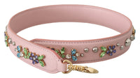 Dolce  Gabbana Pink Leather Crystal Stud Accessory Shoulder Strap6