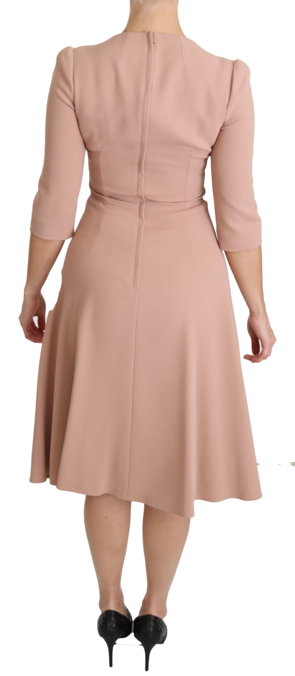 Dolce & Gabbana Elegant Light Pink A-Line Knee Length Women's Dress