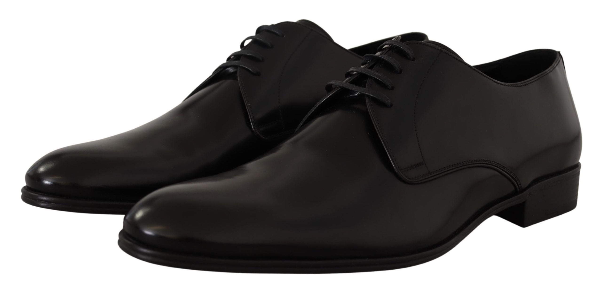 Dolce & Gabbana Elegant Black Leather Derby Men's Shoes