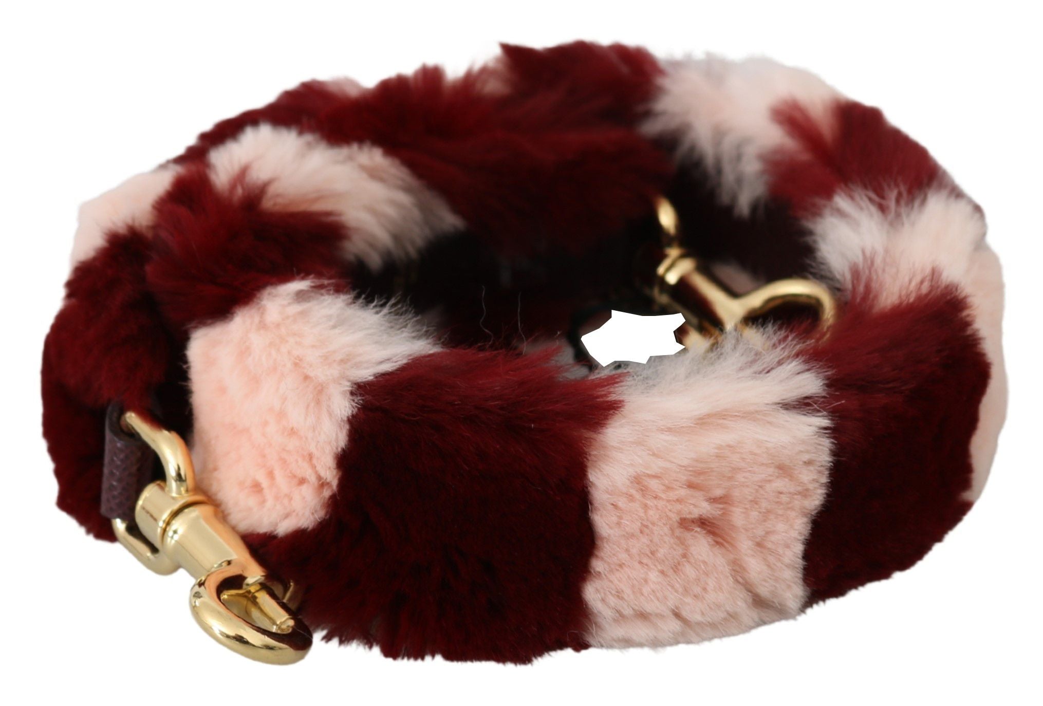 Dolce & Gabbana Bordeaux Pink Fur Shoulder Strap Luxury Women's Accessory