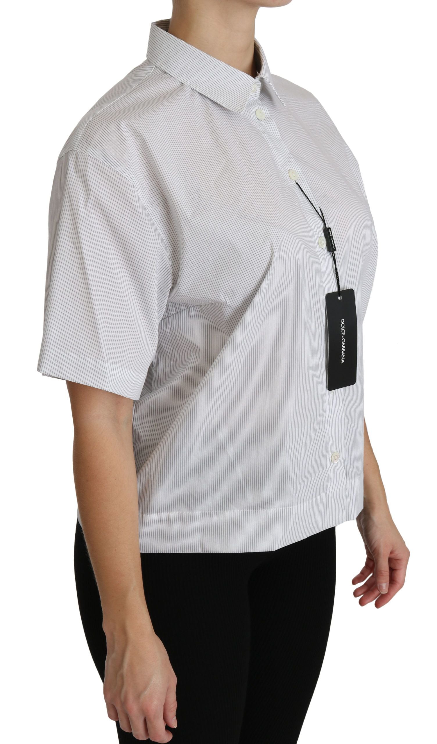 Dolce & Gabbana Elegant White Cotton Polo Women's Top