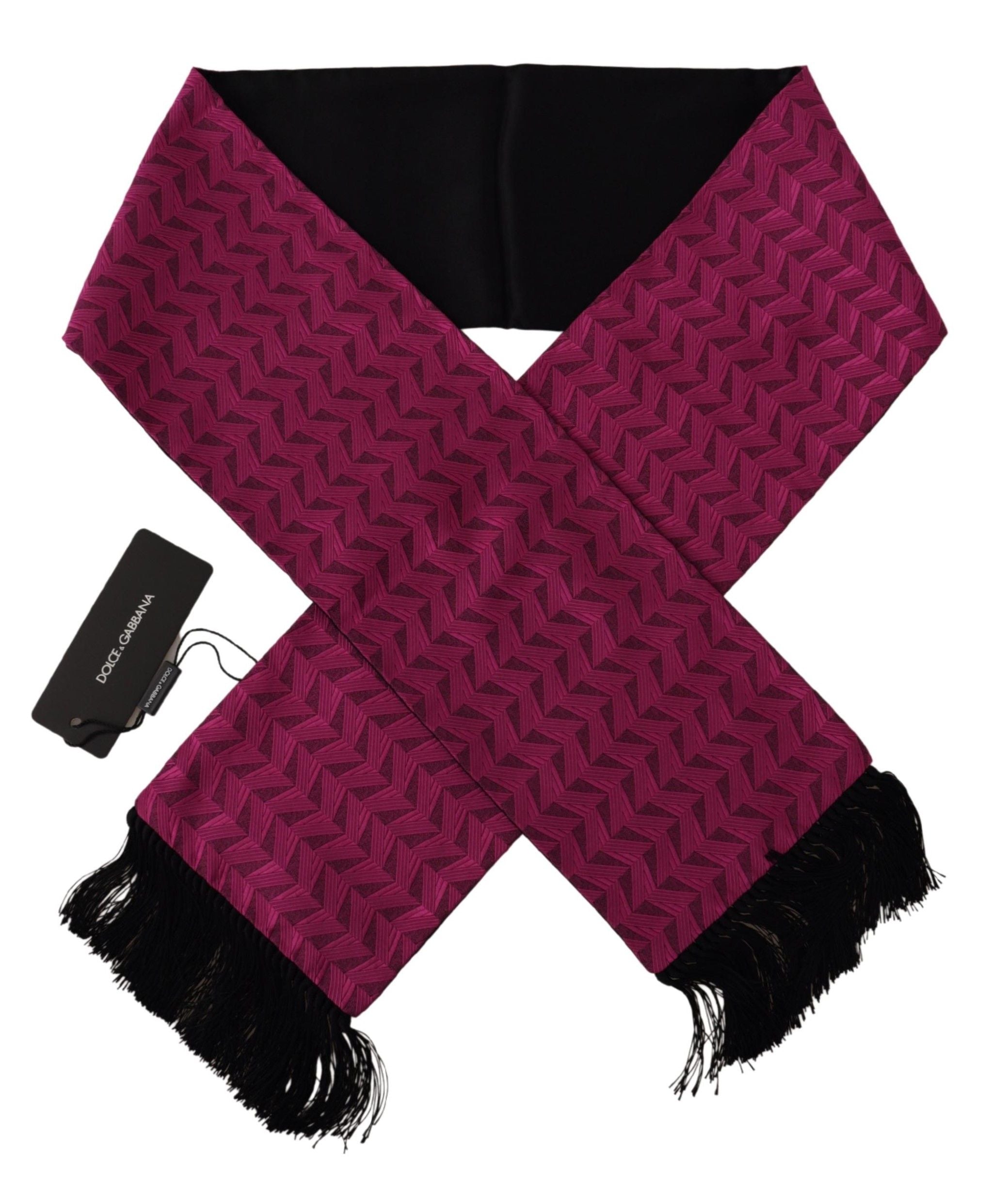 Dolce & Gabbana Elegant Magenta Silk Men's Scarf Men's Wrap