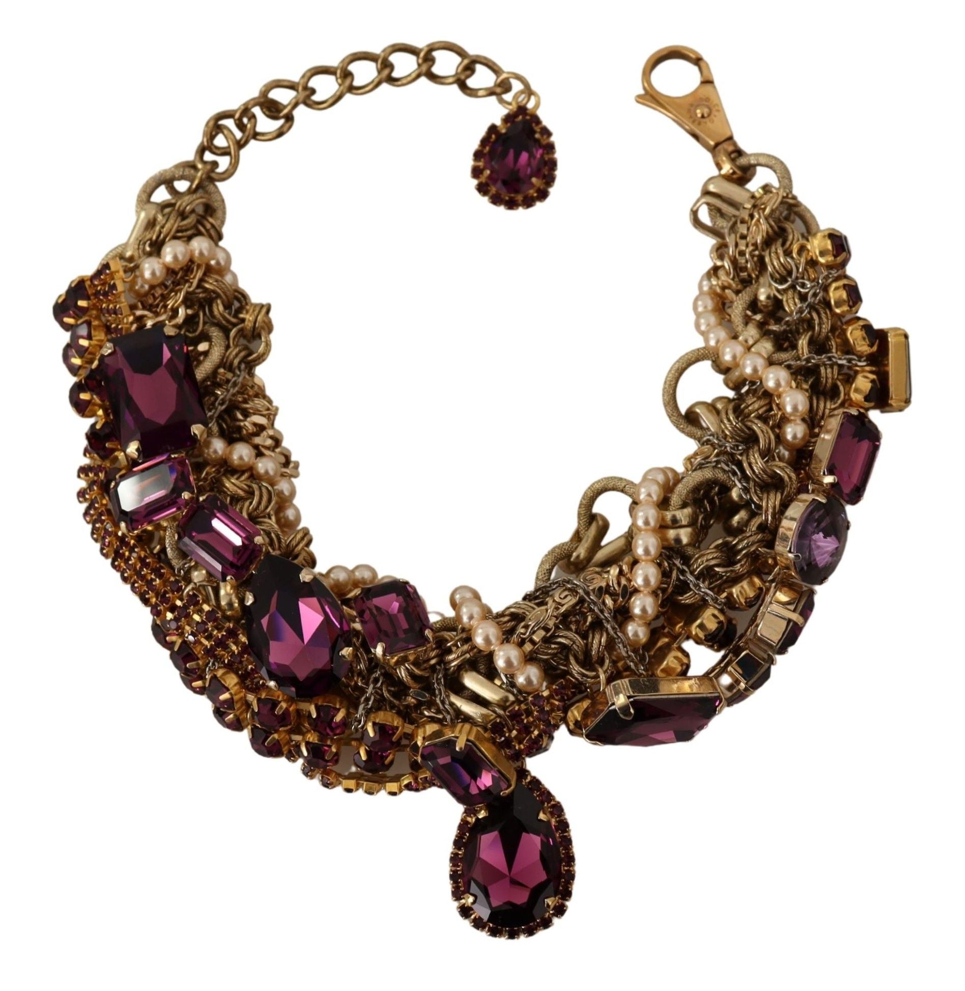 Dolce & Gabbana Sicilian Sparkle Gold-Tone Statement Women's Necklace