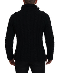 Dolce & Gabbana Black Wool Knit Button Cardigan Men's Sweater6