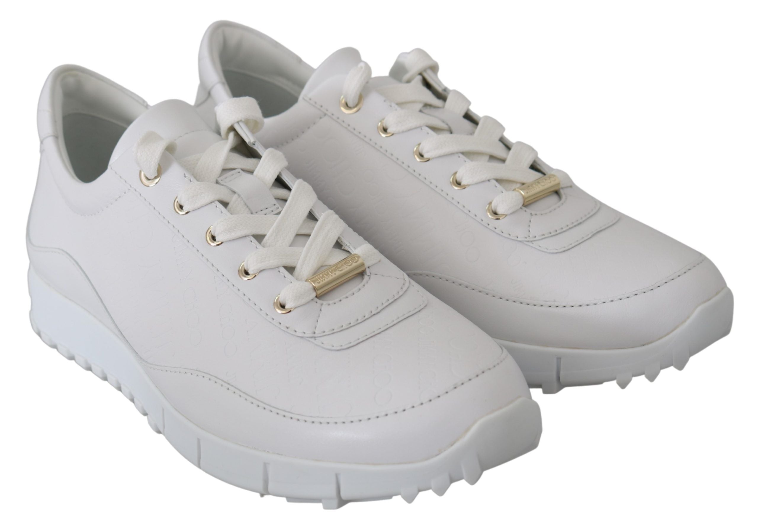 Jimmy Choo Elegant White Leather Women's Sneakers