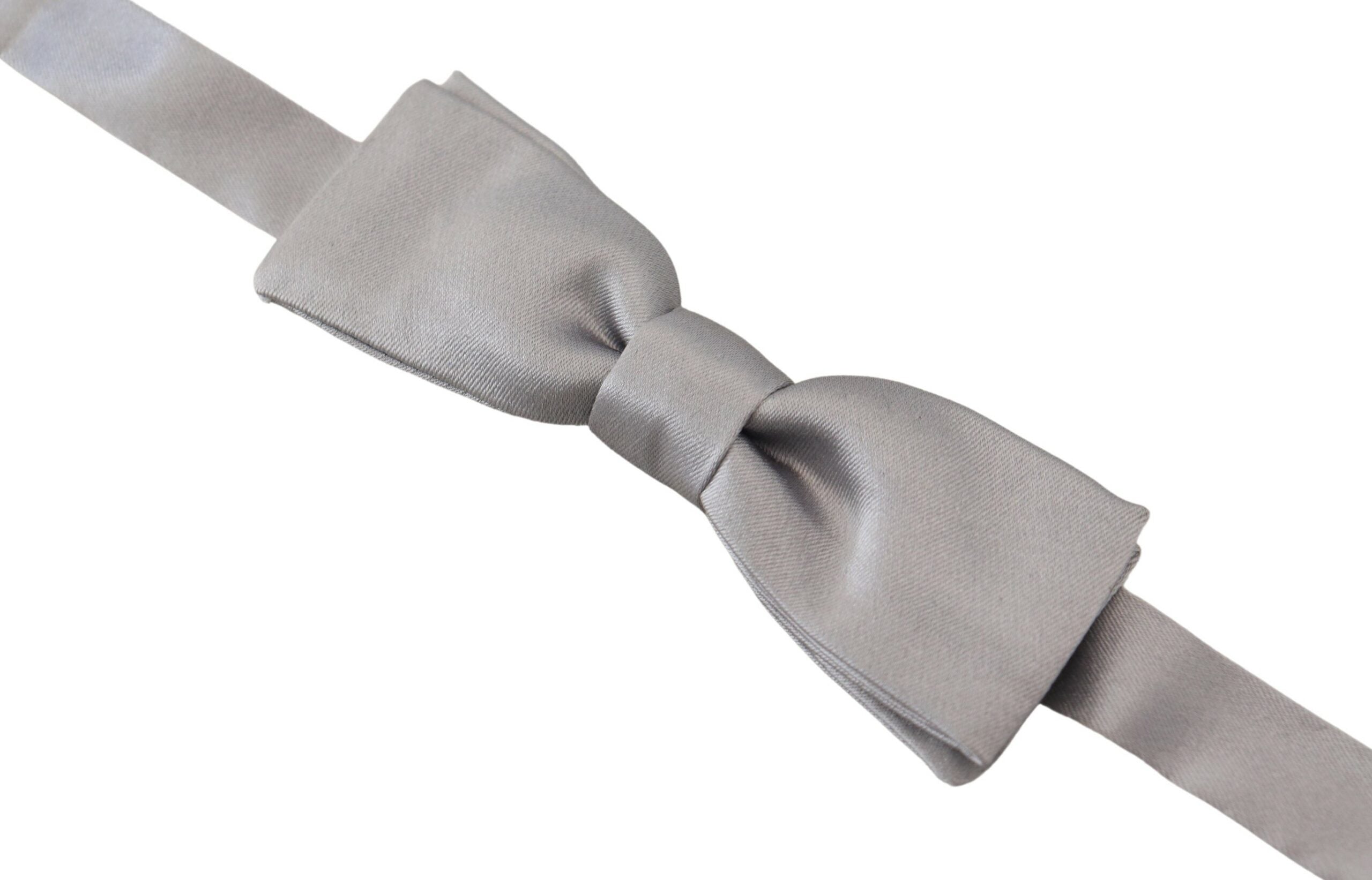 Dolce & Gabbana Elegant Gray Silk Bow Men's Tie