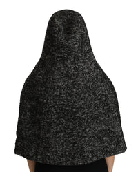 Dolce & Gabbana Gray Tweet Wool Shoulder Hat Hooded Women's Scarf8