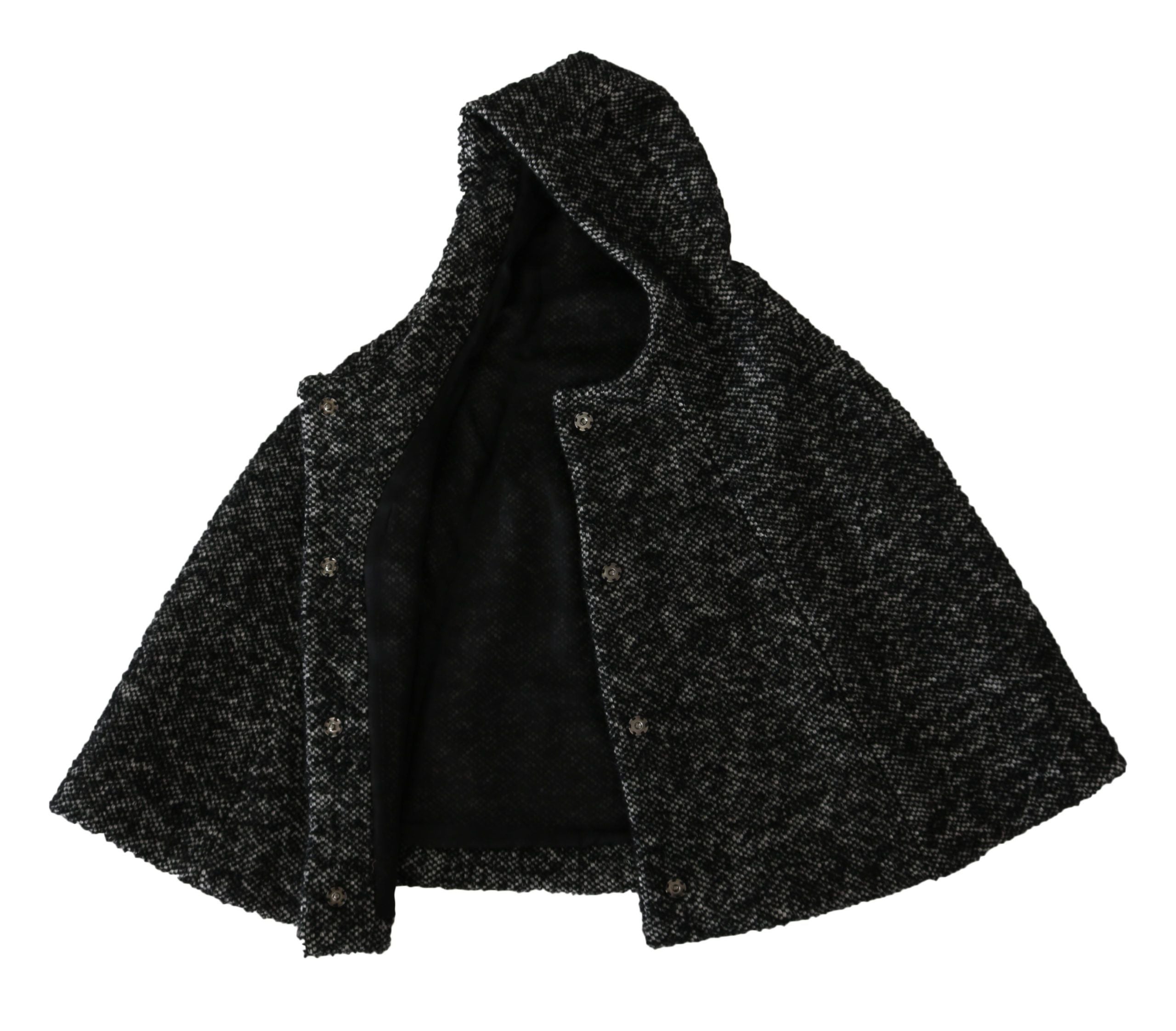 Dolce & Gabbana Gray Tweet Wool Shoulder Hat Hooded Women's Scarf10