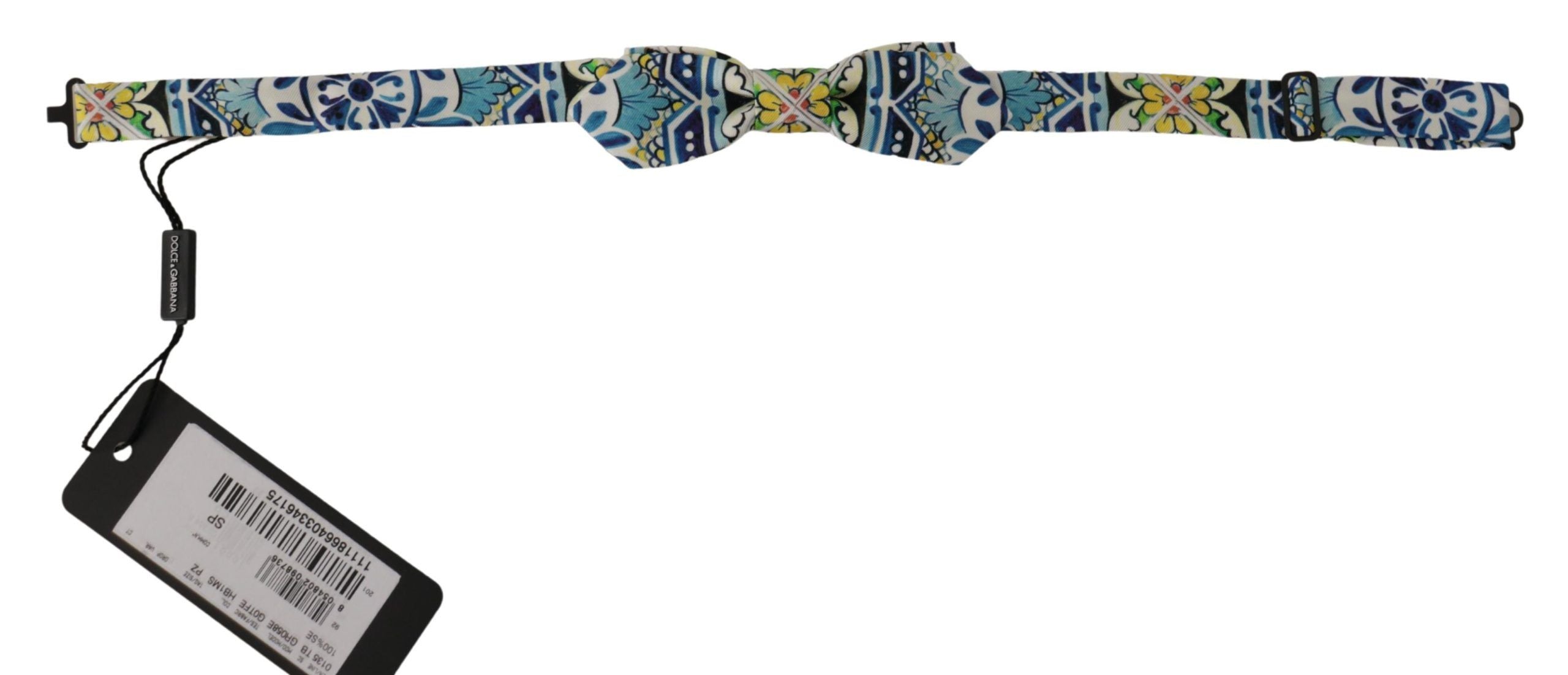 Dolce & Gabbana Majolica Print Silk Bow Men's Tie