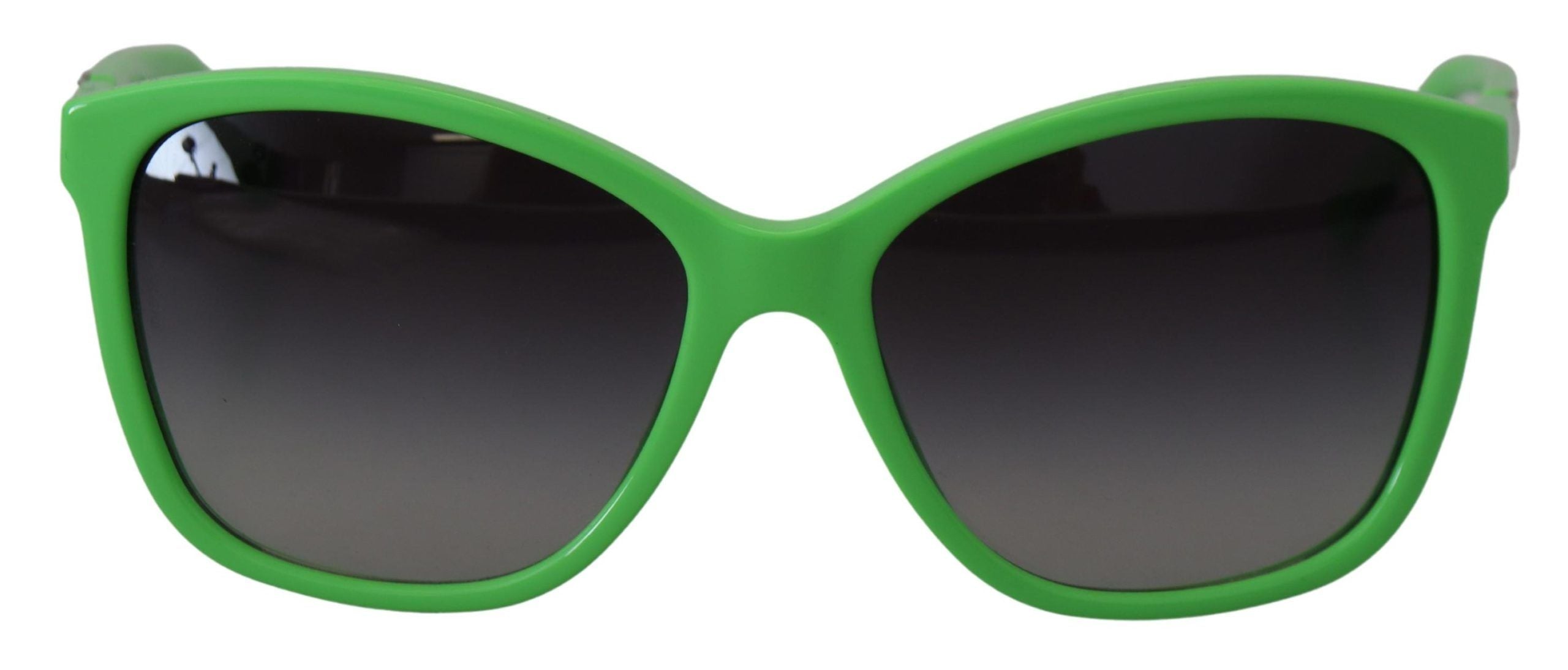 Dolce & Gabbana Chic Green Acetate Round Women's Sunglasses