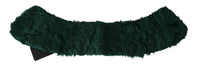 Dolce & Gabbana Green Fur Shoulder Collar Wrap Lambskin Women's Scarf10