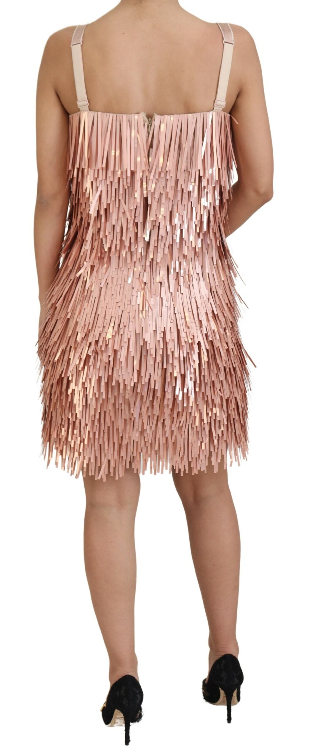 Dolce & Gabbana Elegant Pink A-Line Tinsel Women's Dress