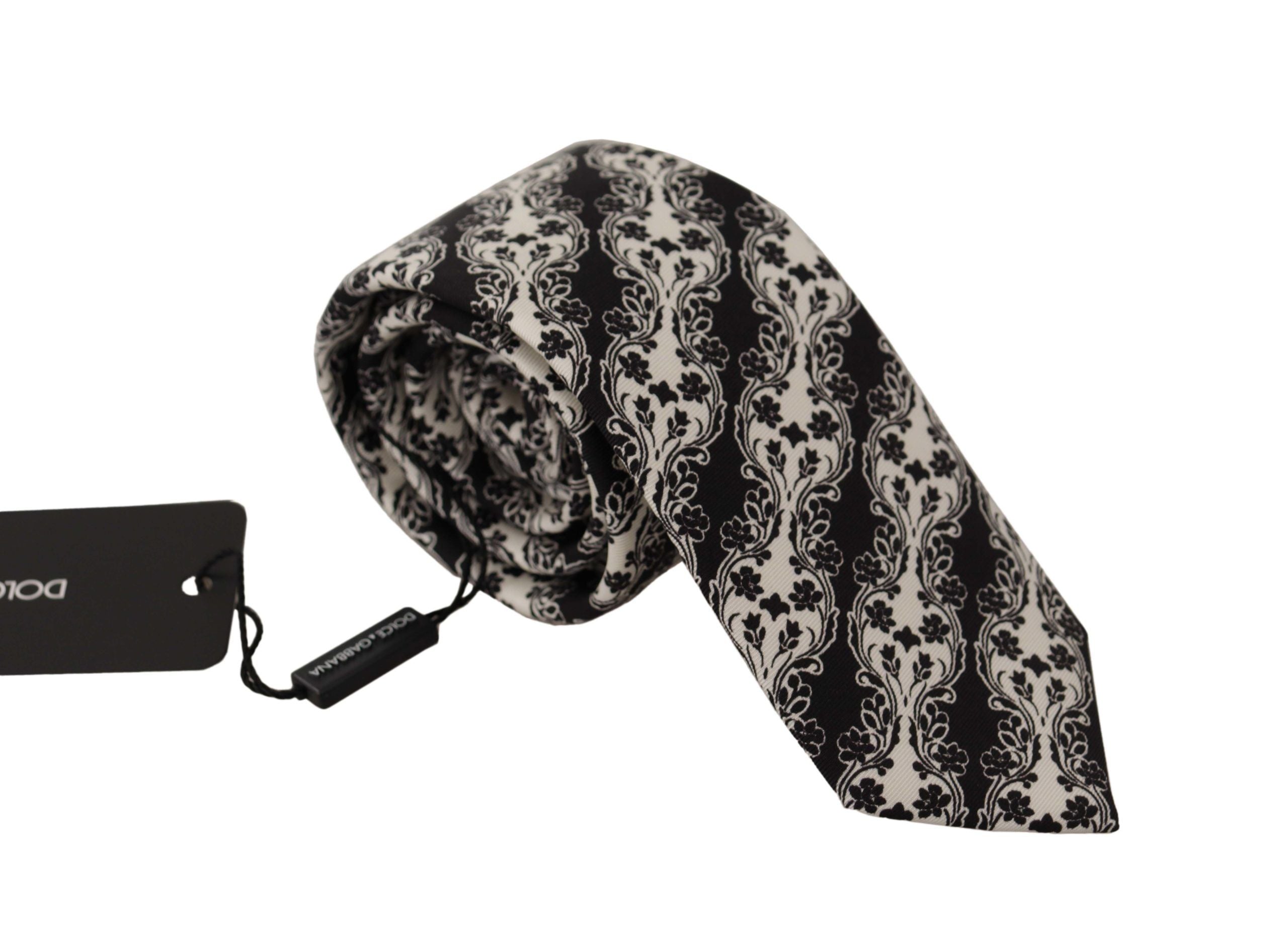 Dolce & Gabbana Elegant Floral Print Silk Bow Men's Tie