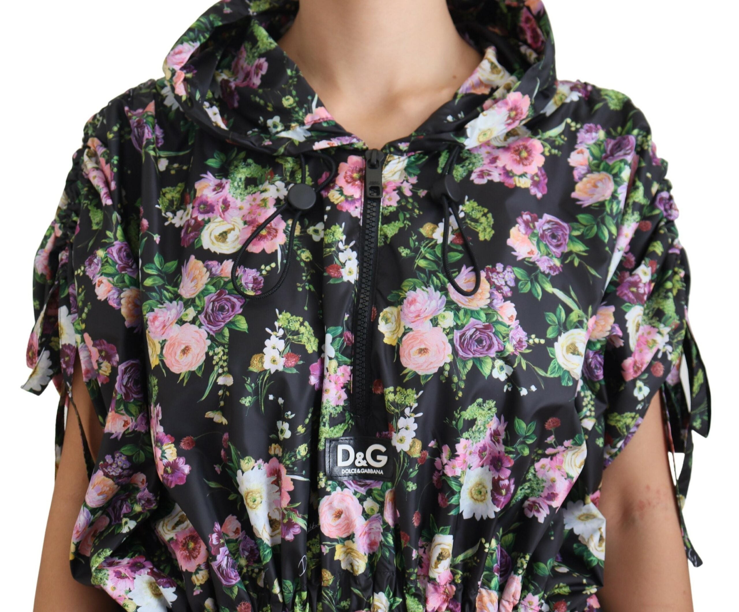 Dolce & Gabbana Elegant Floral Mini Dress with Logo Women's Detail