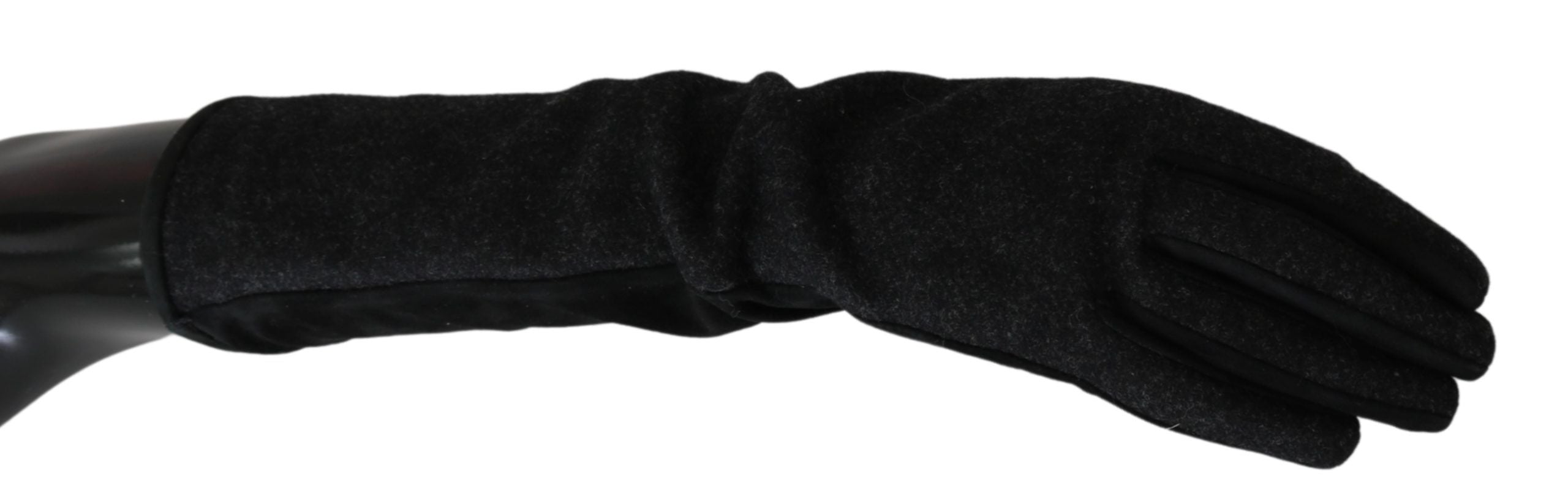 Dolce & Gabbana Elegant Mid-Length Wool Gloves in Women's Black