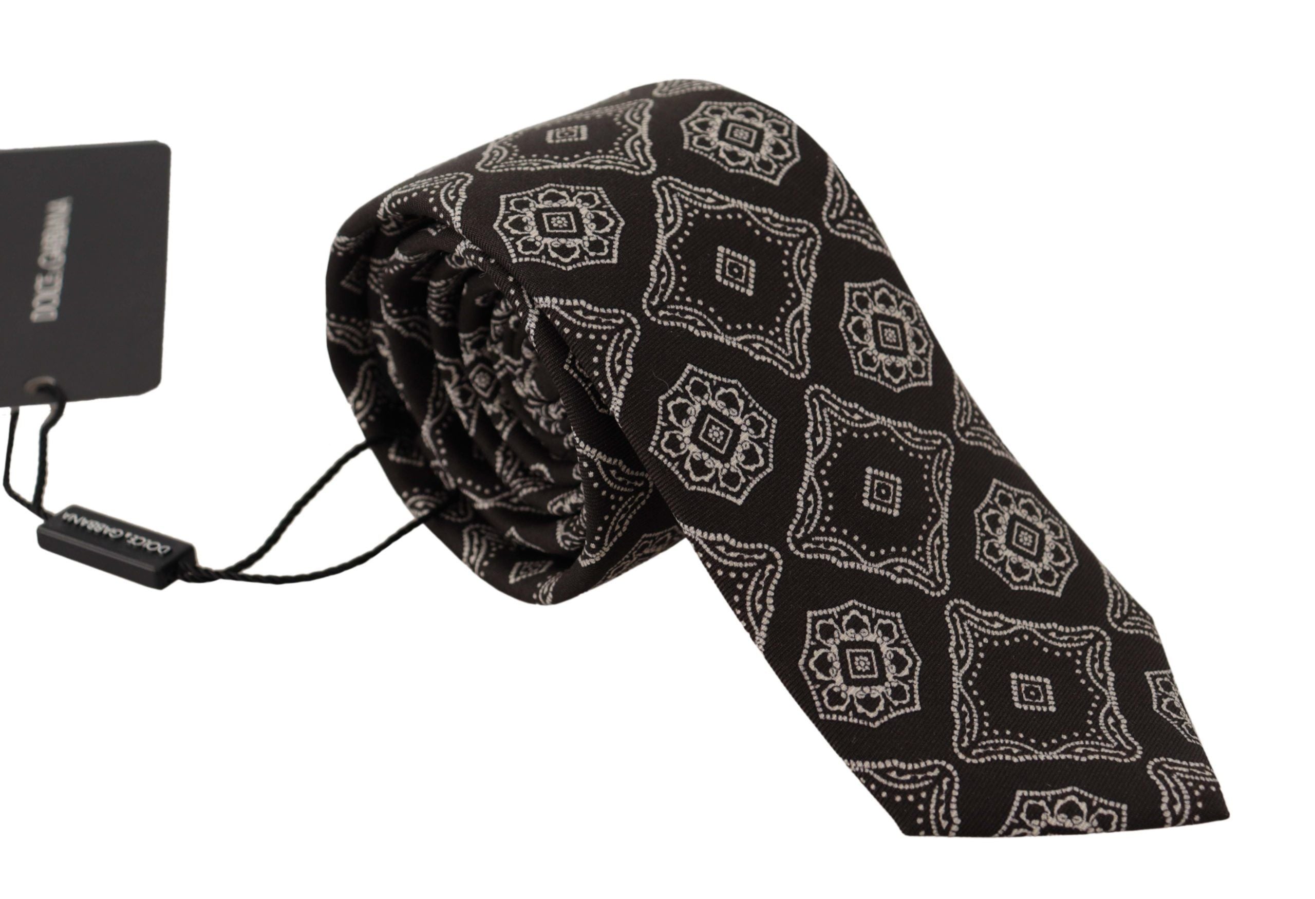 Dolce & Gabbana Elegant Silk Geometric Bow Men's Tie