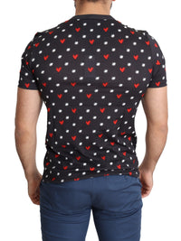 Dolce & Gabbana Dark Gray Hearts Print Cotton Men Men's T-shirt7