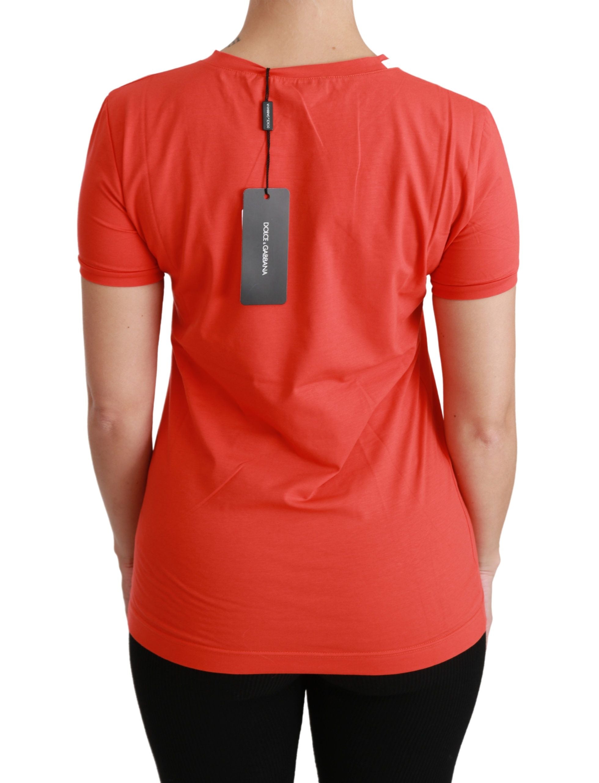 Dolce & Gabbana Elegant Red Crewneck Short Sleeve Women's Tee