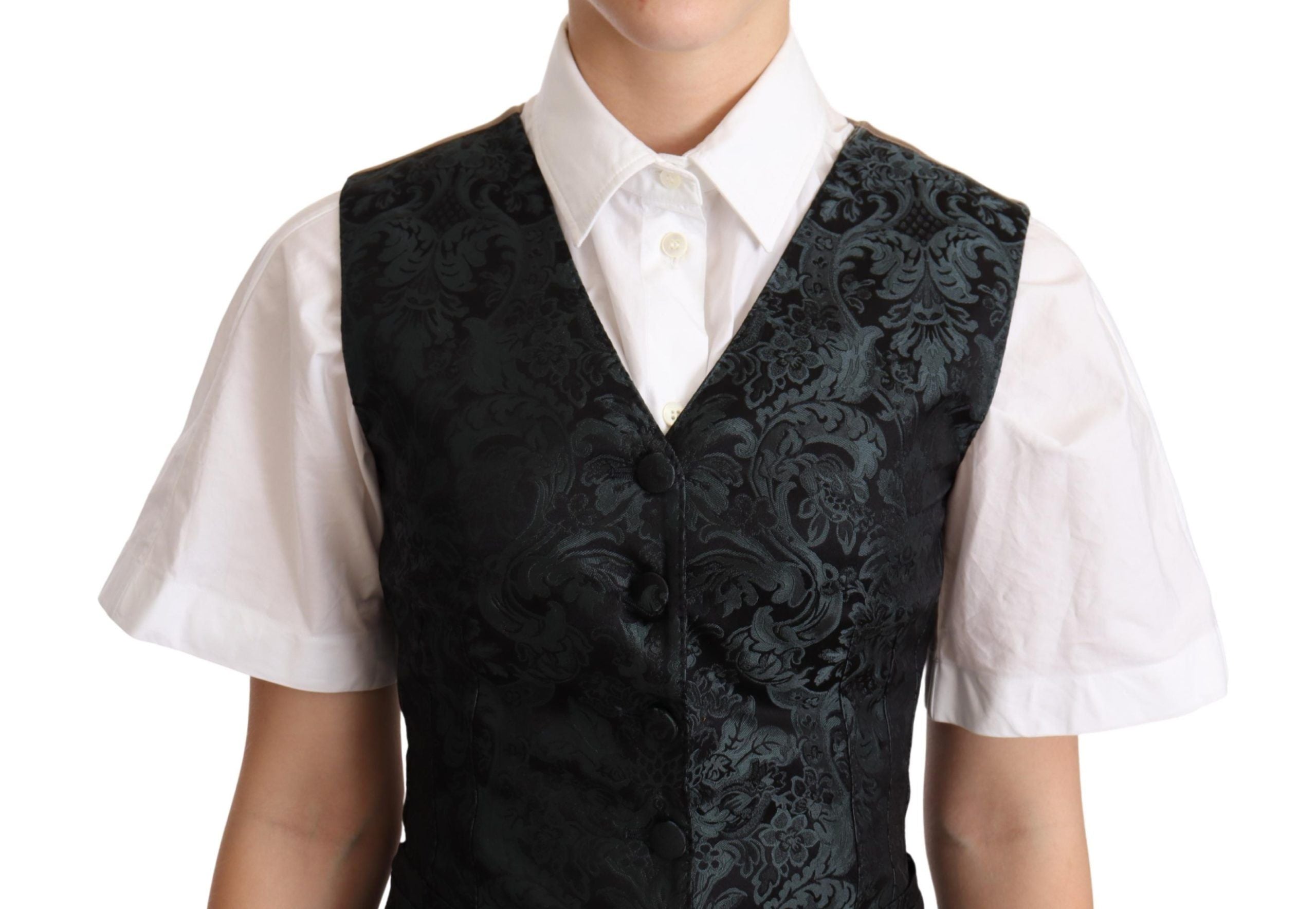 Dolce & Gabbana Enchanting Jacquard Floral Women's Waistcoat