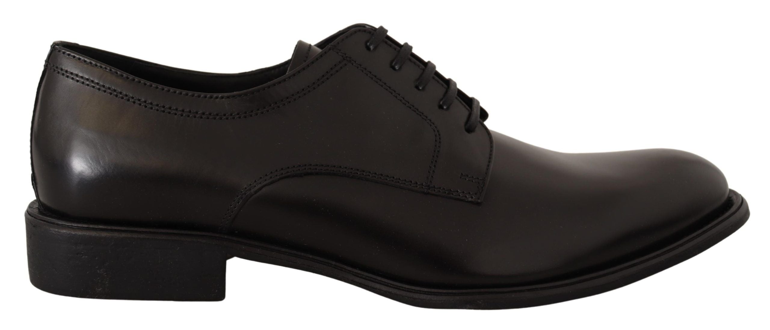 Dolce & Gabbana Elegant Black Leather Formal Derby Men's Shoes