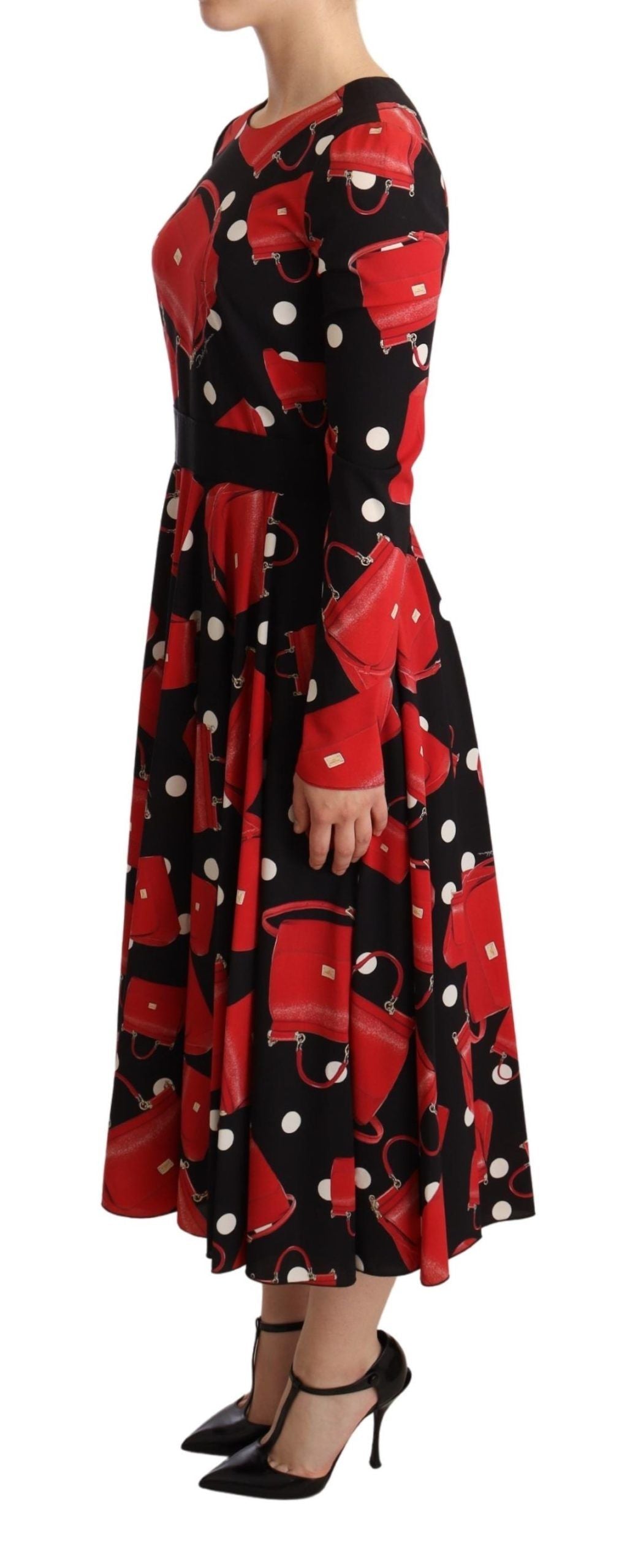 Dolce & Gabbana Elegant Sicily Print Flared Midi Women's Dress