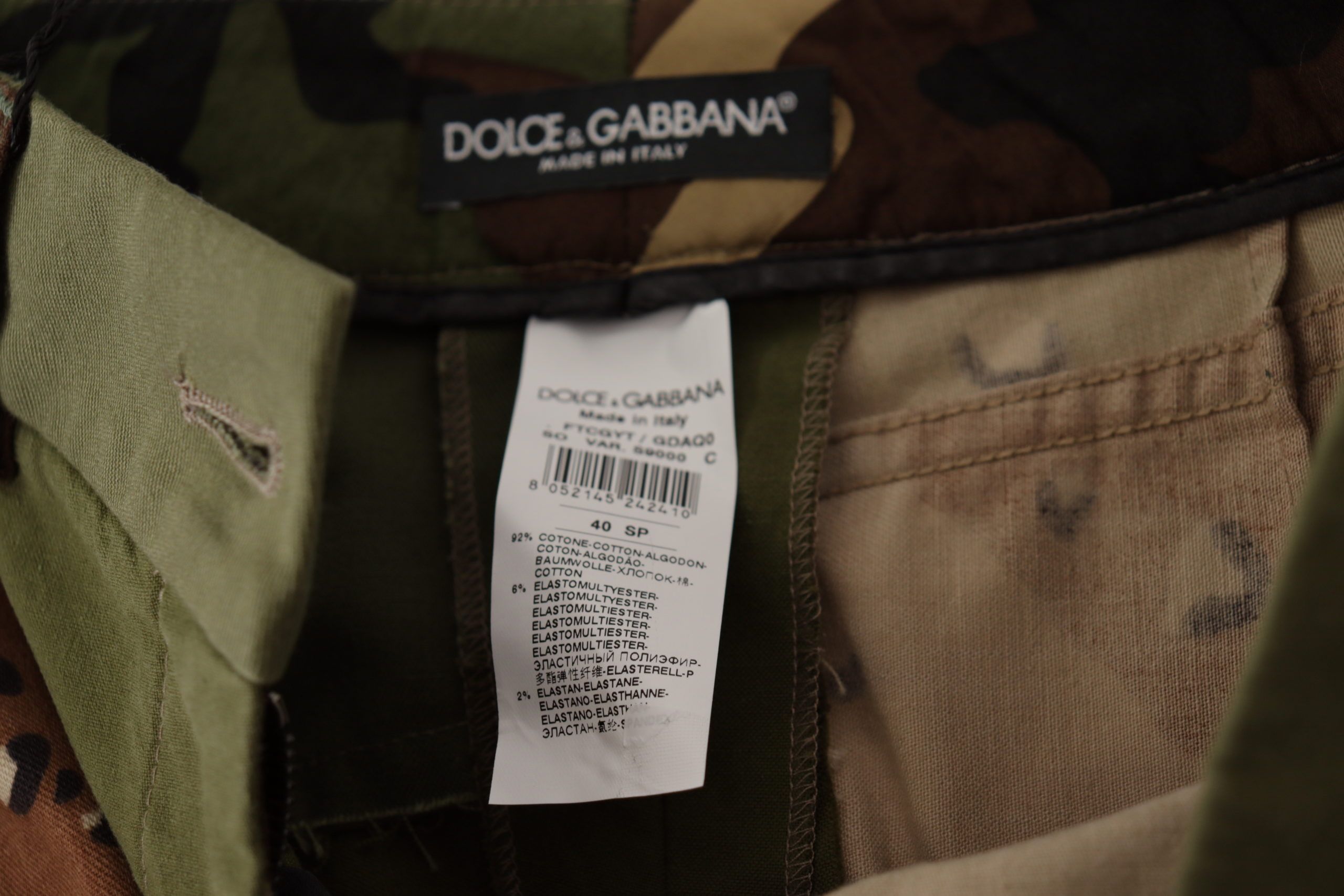 Dolce & Gabbana Army Green High-Waist Hot Women's Pants