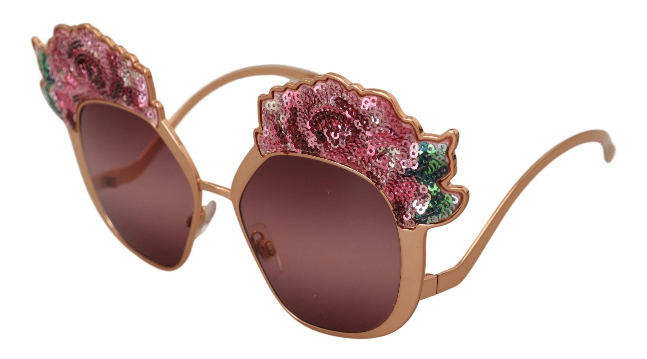 Dolce & Gabbana Chic Rose Sequin Embroidered Women's Sunglasses