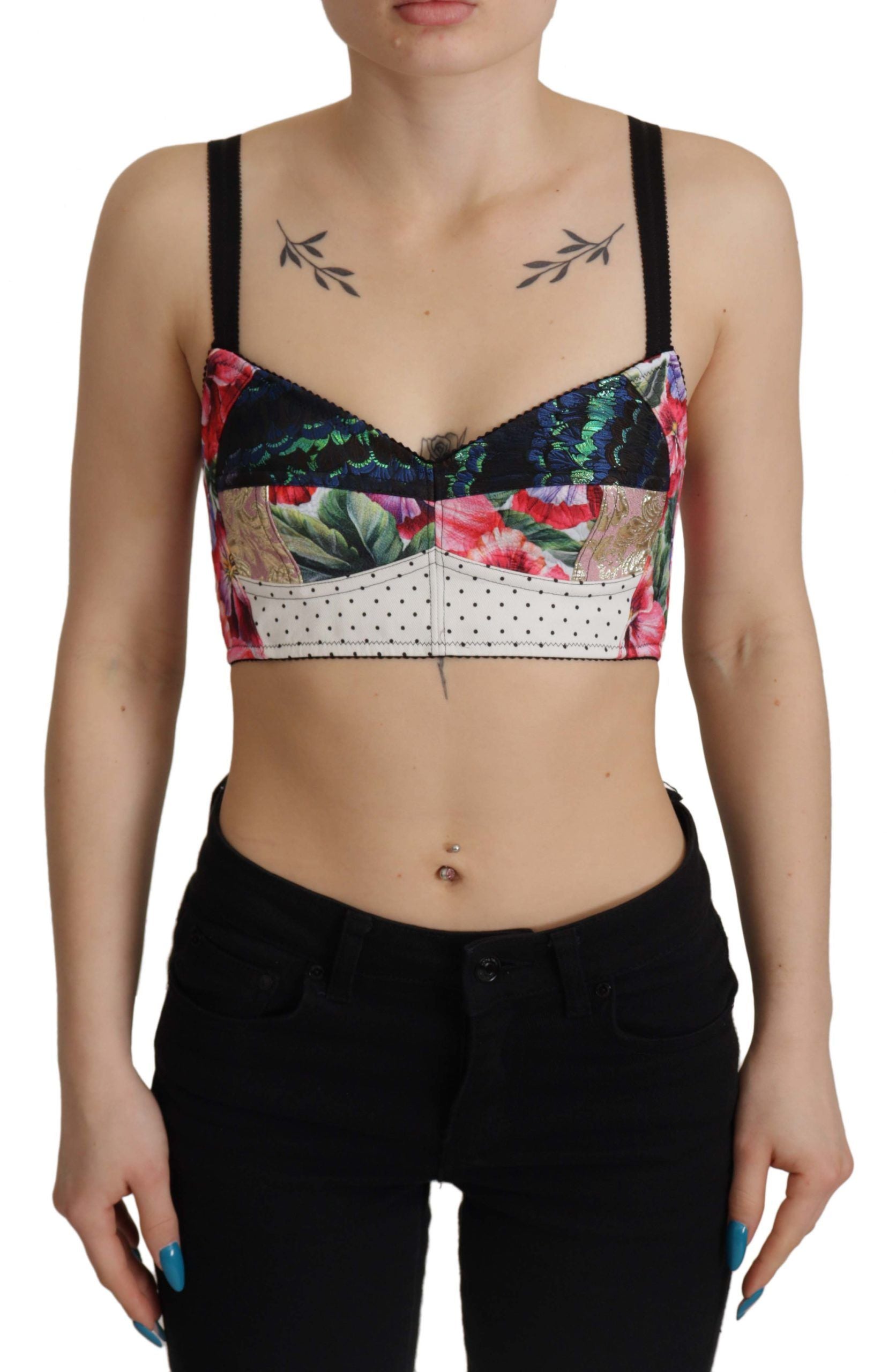 Dolce & Gabbana Floral Print Cropped Corset Women's Top2