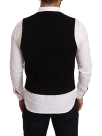 Dolce & Gabbana Black Cotton Single Breasted Men's Waistcoat5