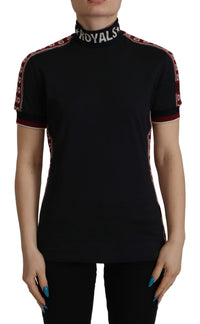 Dolce & Gabbana Elegant Black Turtle Neck Cotton Women's Tee1