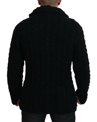 Dolce & Gabbana Black Wool Knit Button Cardigan Men's Sweater5