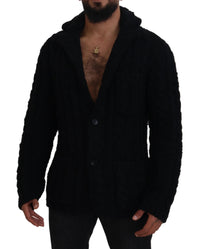 Dolce & Gabbana Black Wool Knit Button Cardigan Men's Sweater10