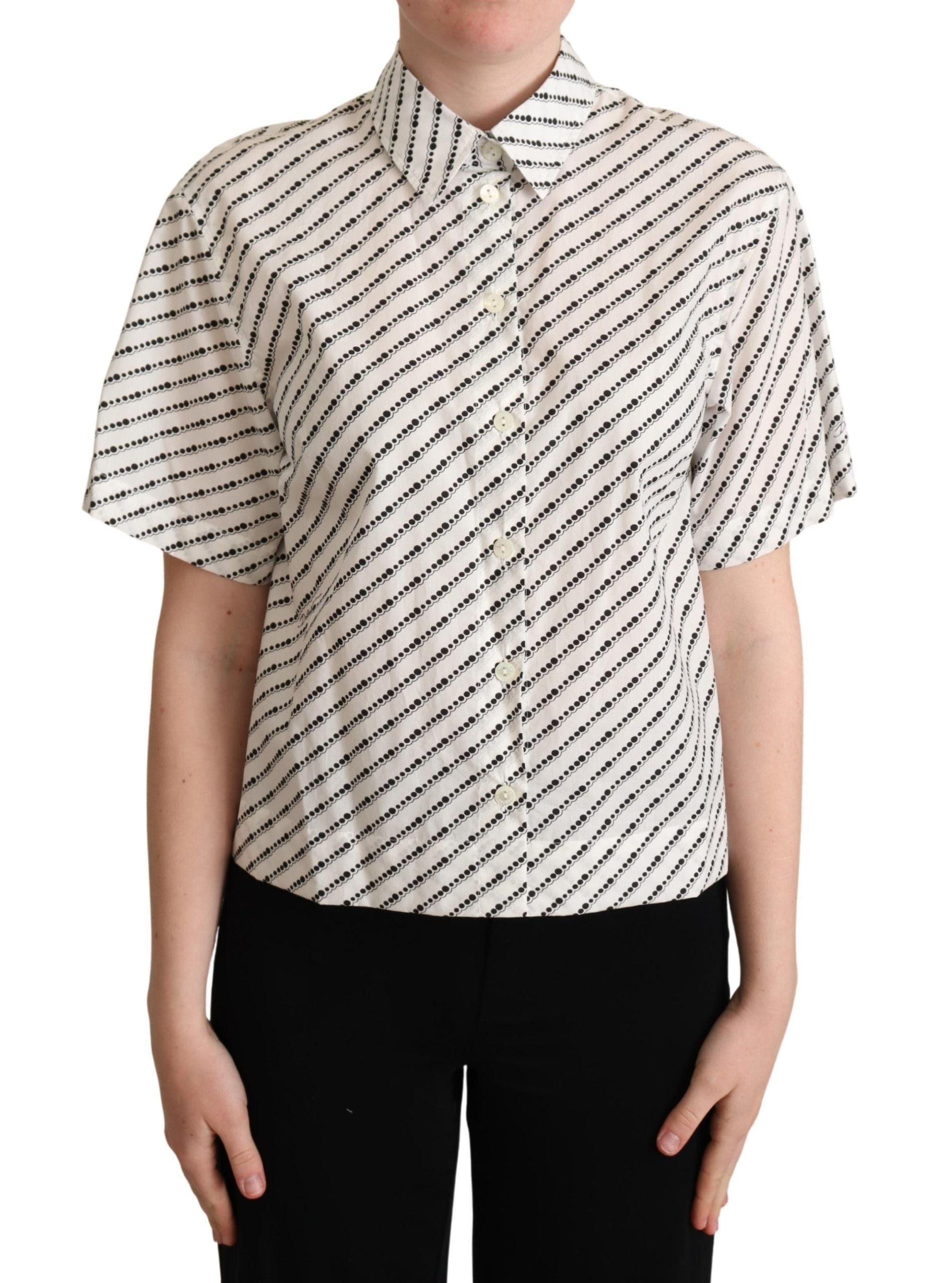 Dolce & Gabbana Elegant Dotted Cotton Polo Women's Top