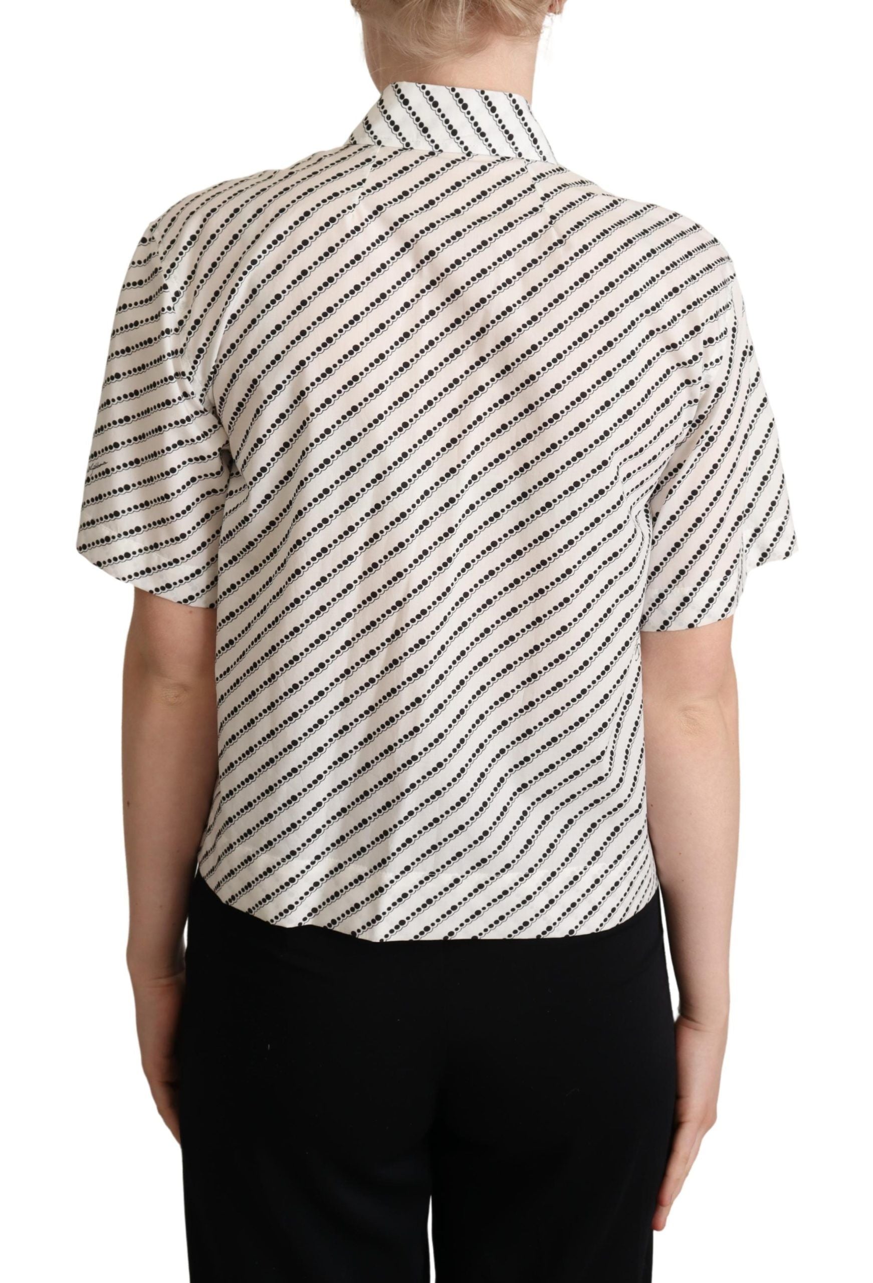 Dolce & Gabbana Elegant Dotted Cotton Polo Women's Top