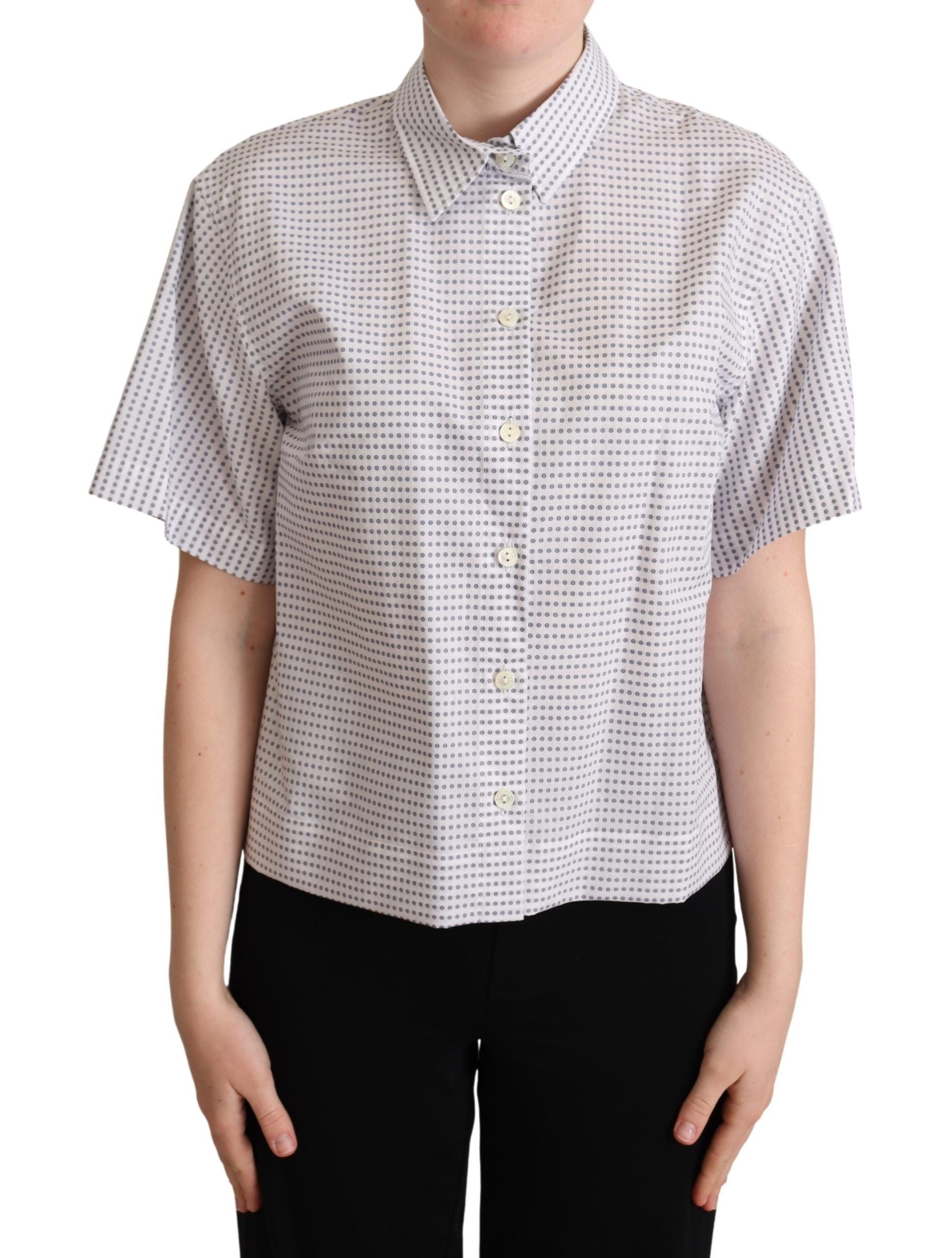 Dolce & Gabbana Elegant Polka Dots Collared Polo Women's Top