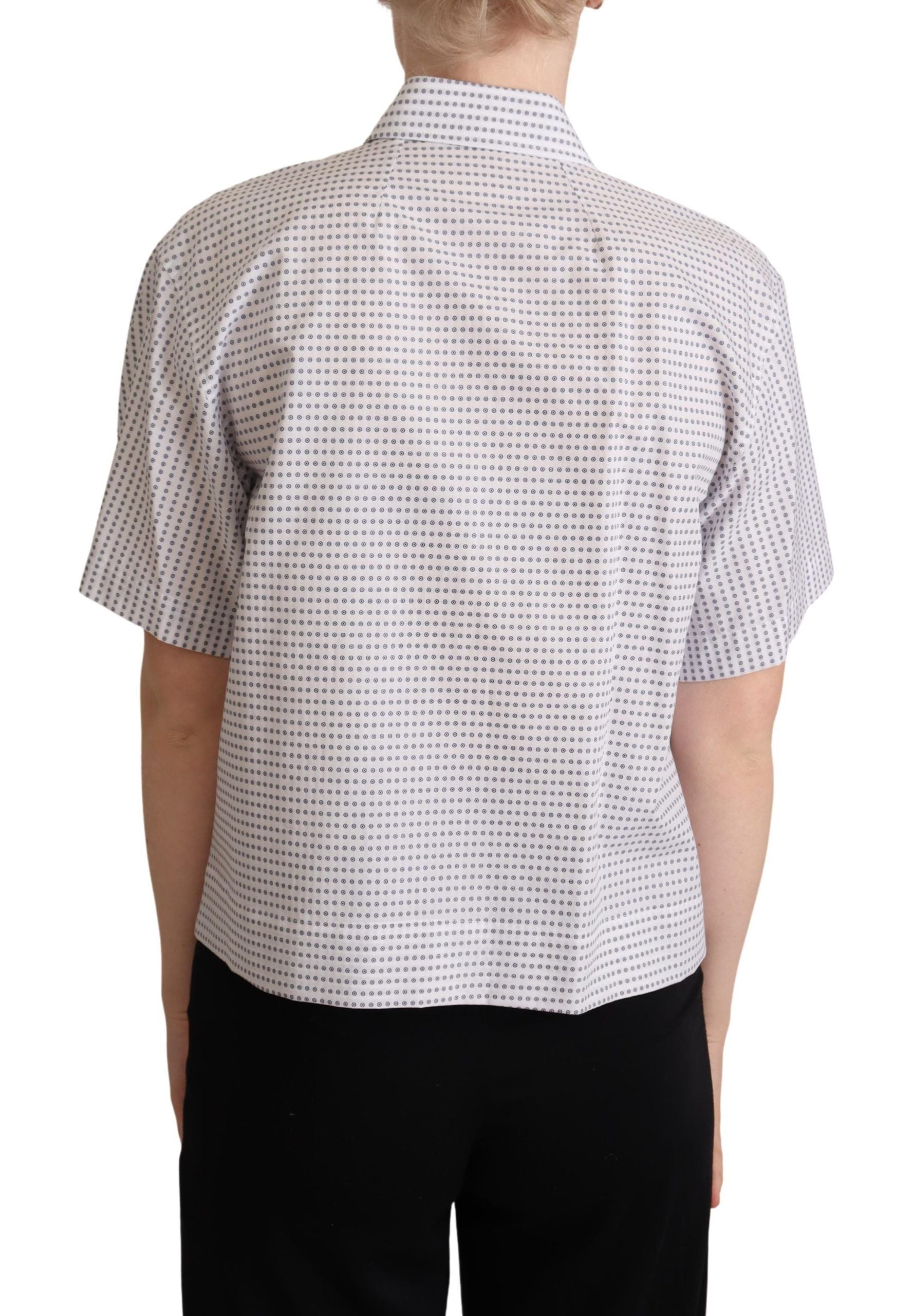 Dolce & Gabbana Elegant Polka Dots Collared Polo Women's Top