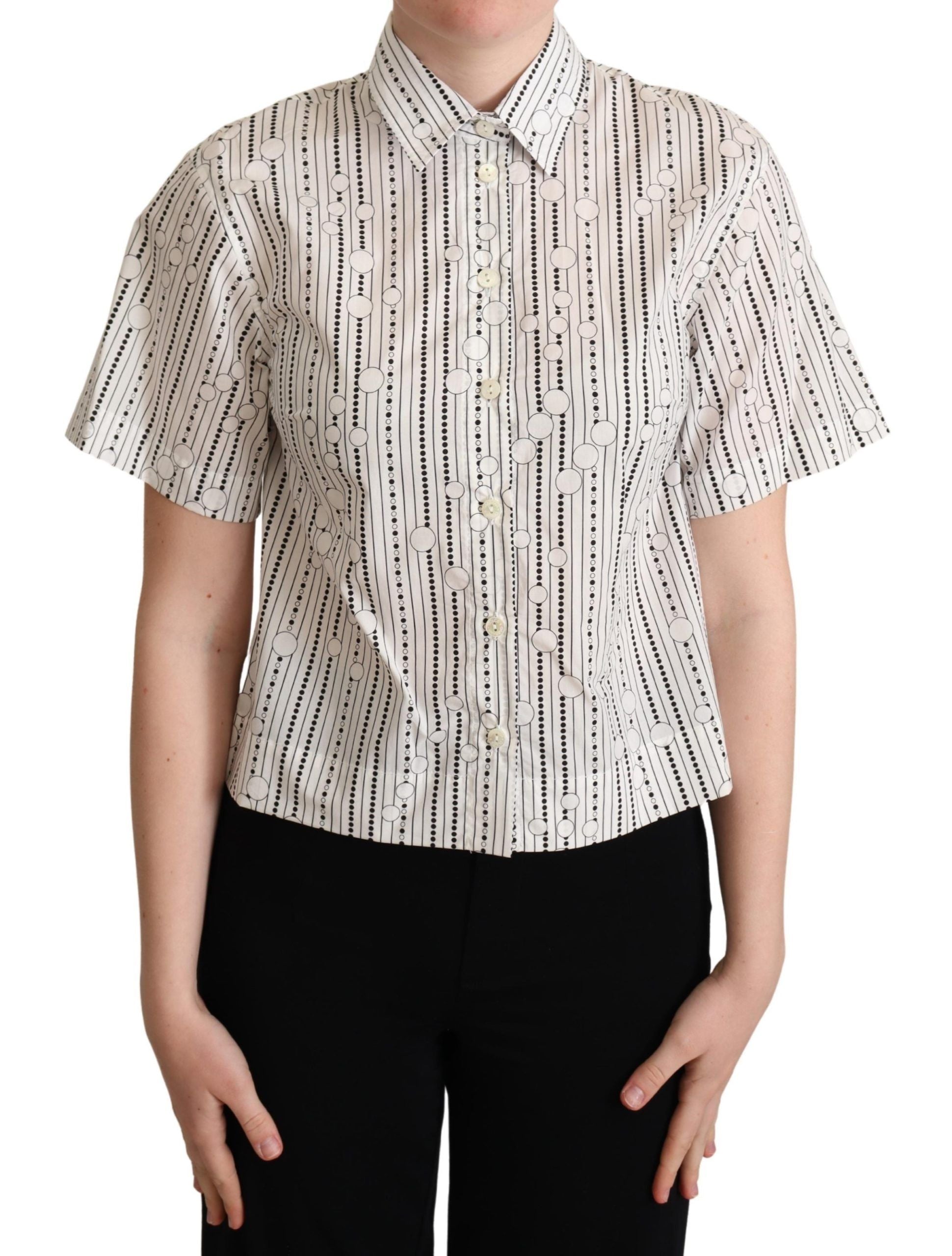 Dolce & Gabbana Geometric Elegance Collared Polo Women's Top