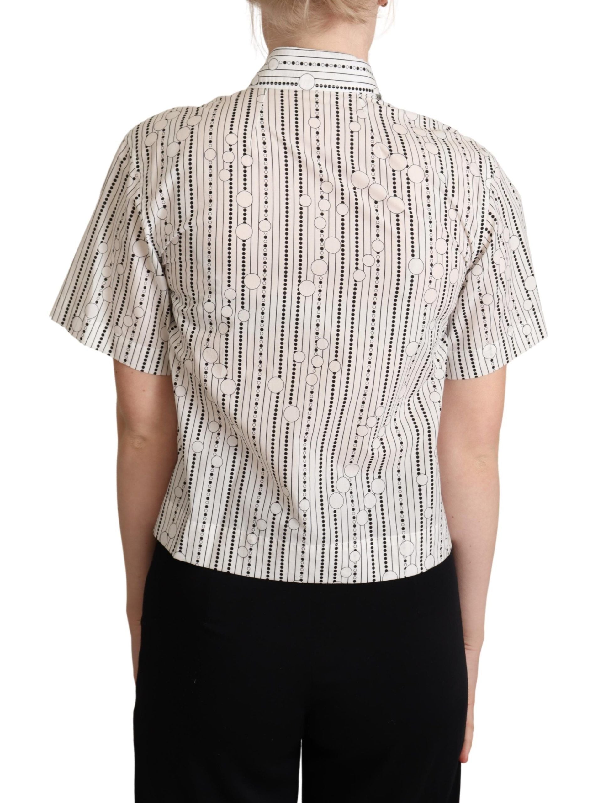 Dolce & Gabbana Geometric Elegance Collared Polo Women's Top