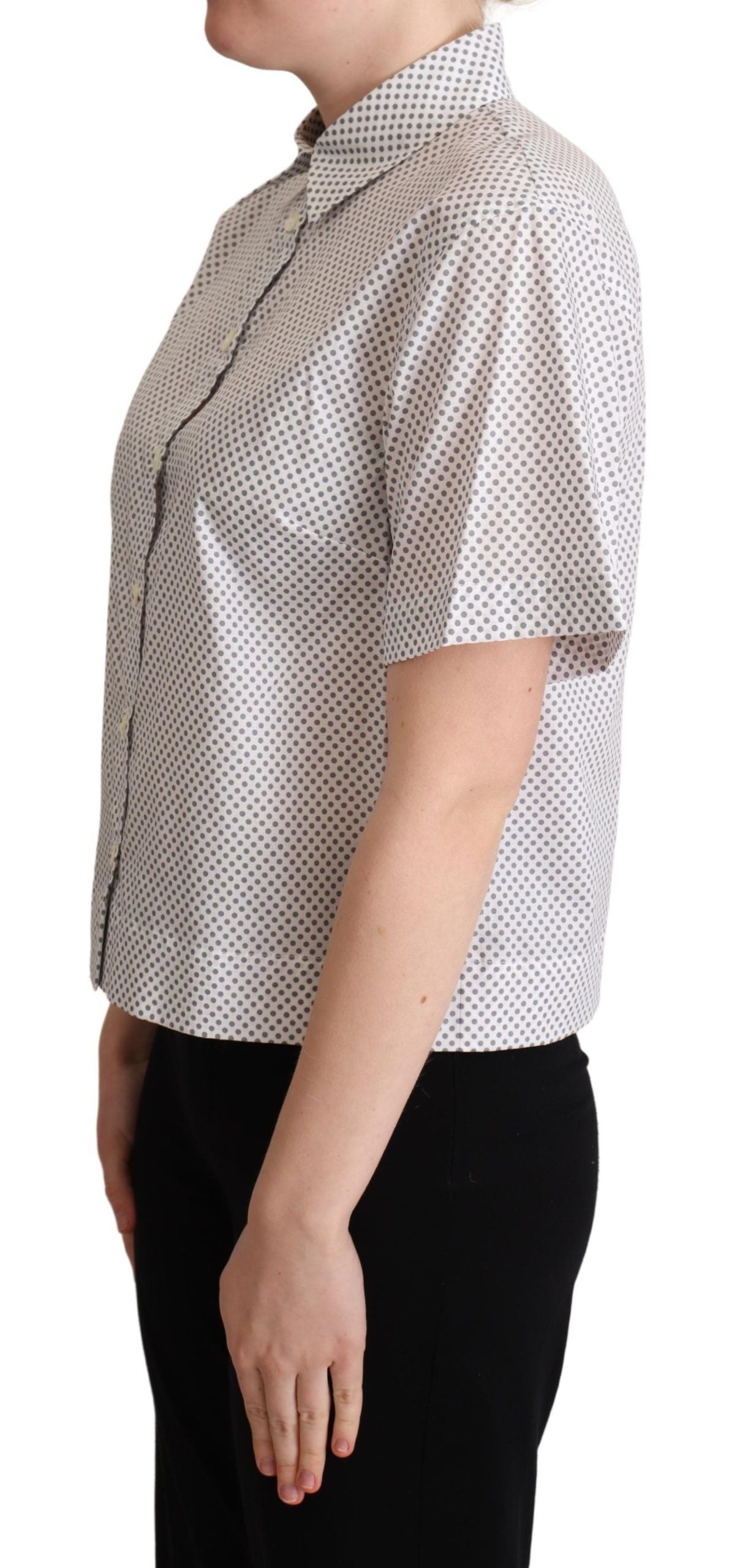 Dolce & Gabbana Chic Gray Polka Dot Short Sleeve Women's Polo