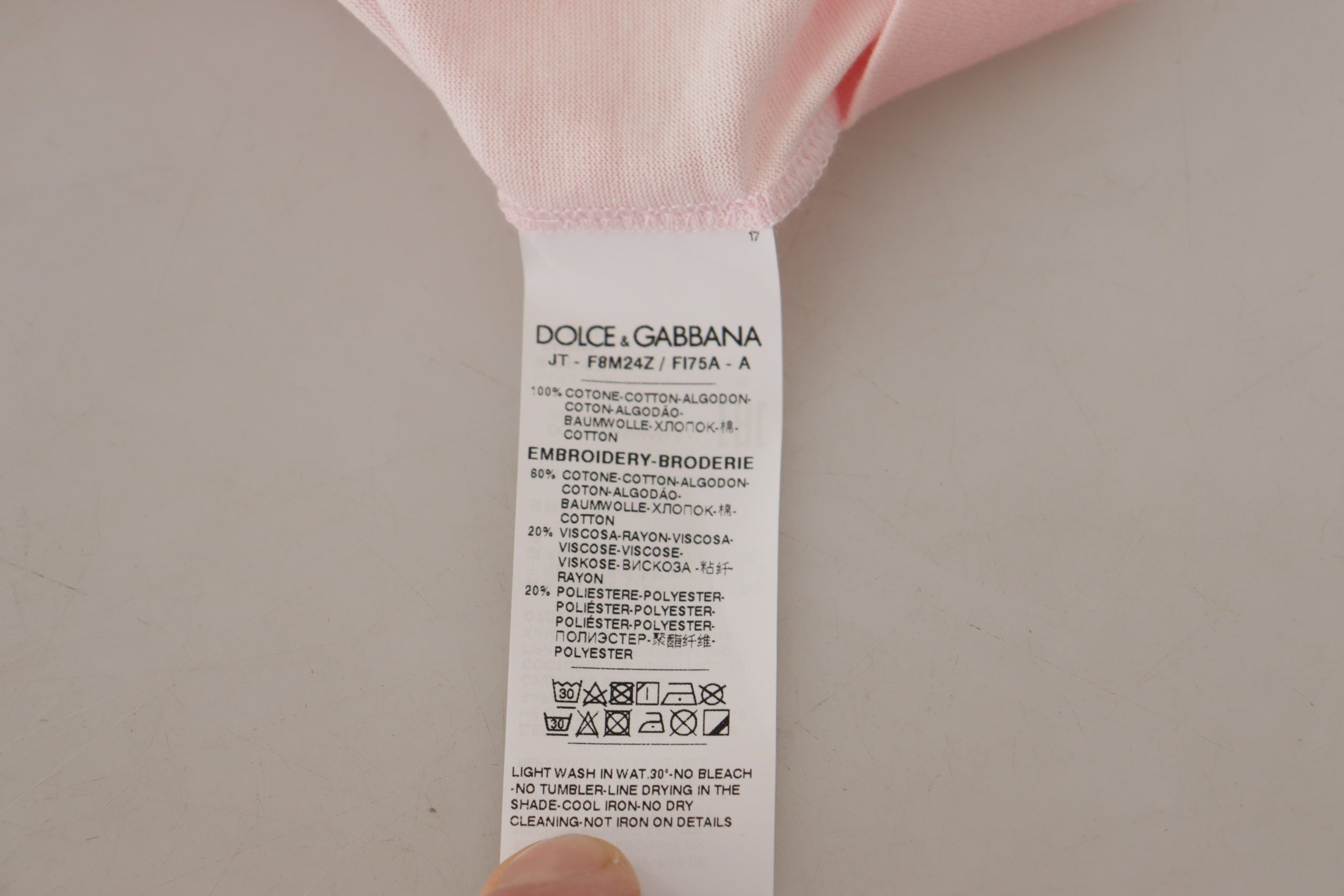 Dolce & Gabbana Floral Henley Cotton Tee in Women's Pink7