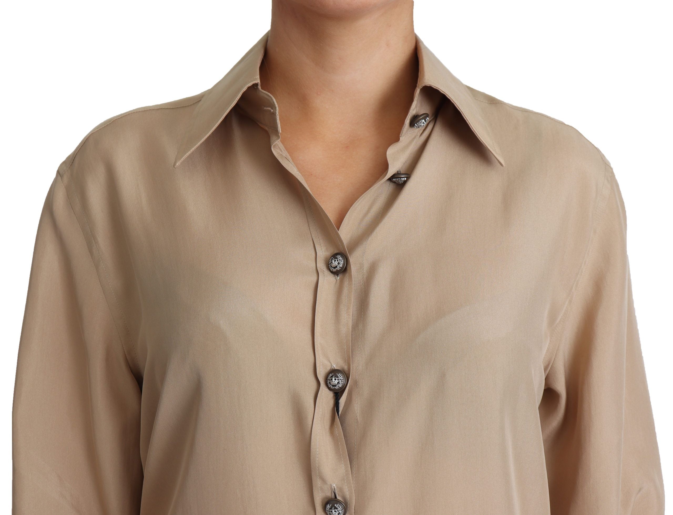 Dolce & Gabbana Elegant Beige Silk Women's Shirt