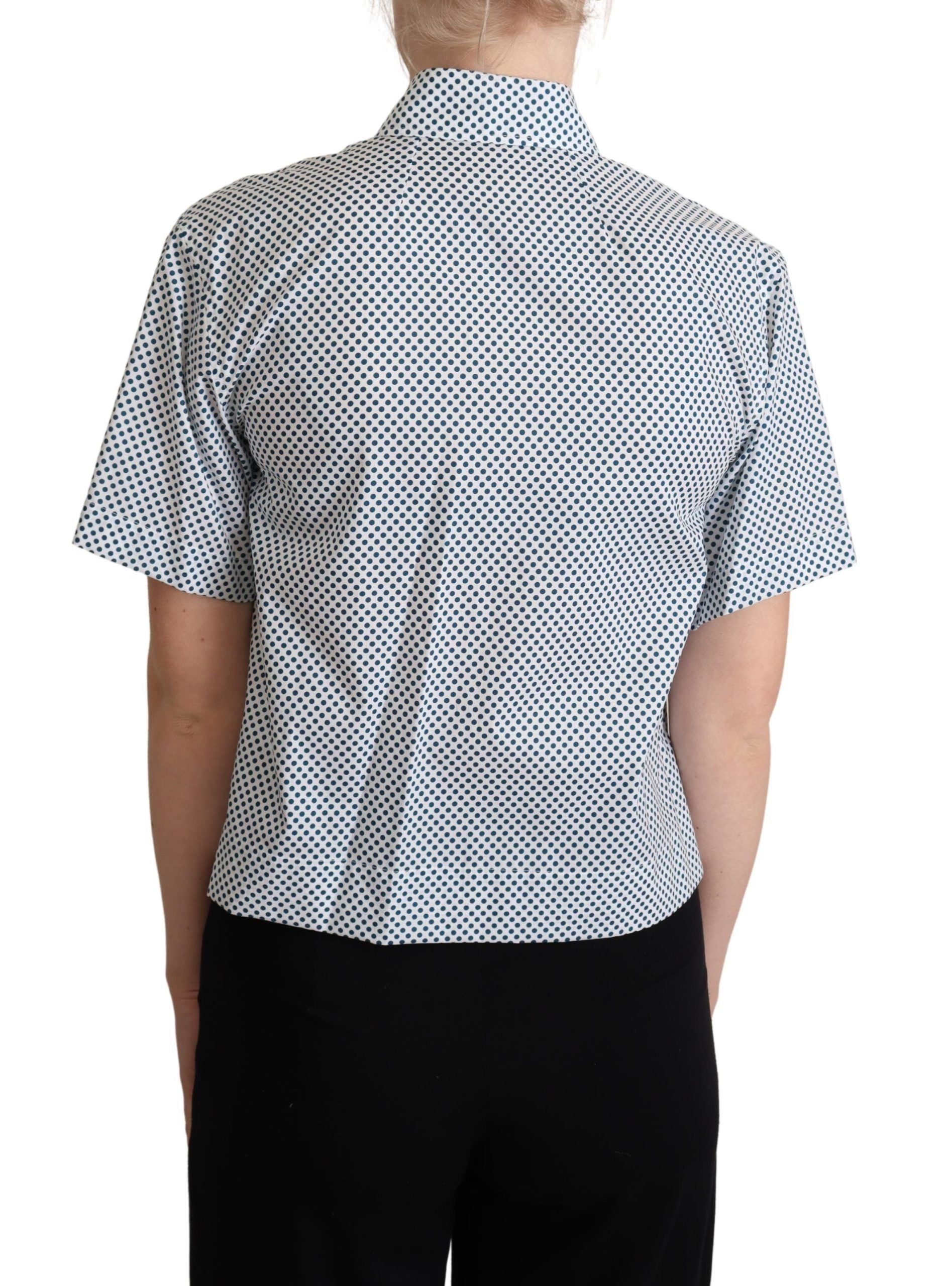 Dolce & Gabbana Elegant Polka Dot Cotton Polo Women's Shirt5