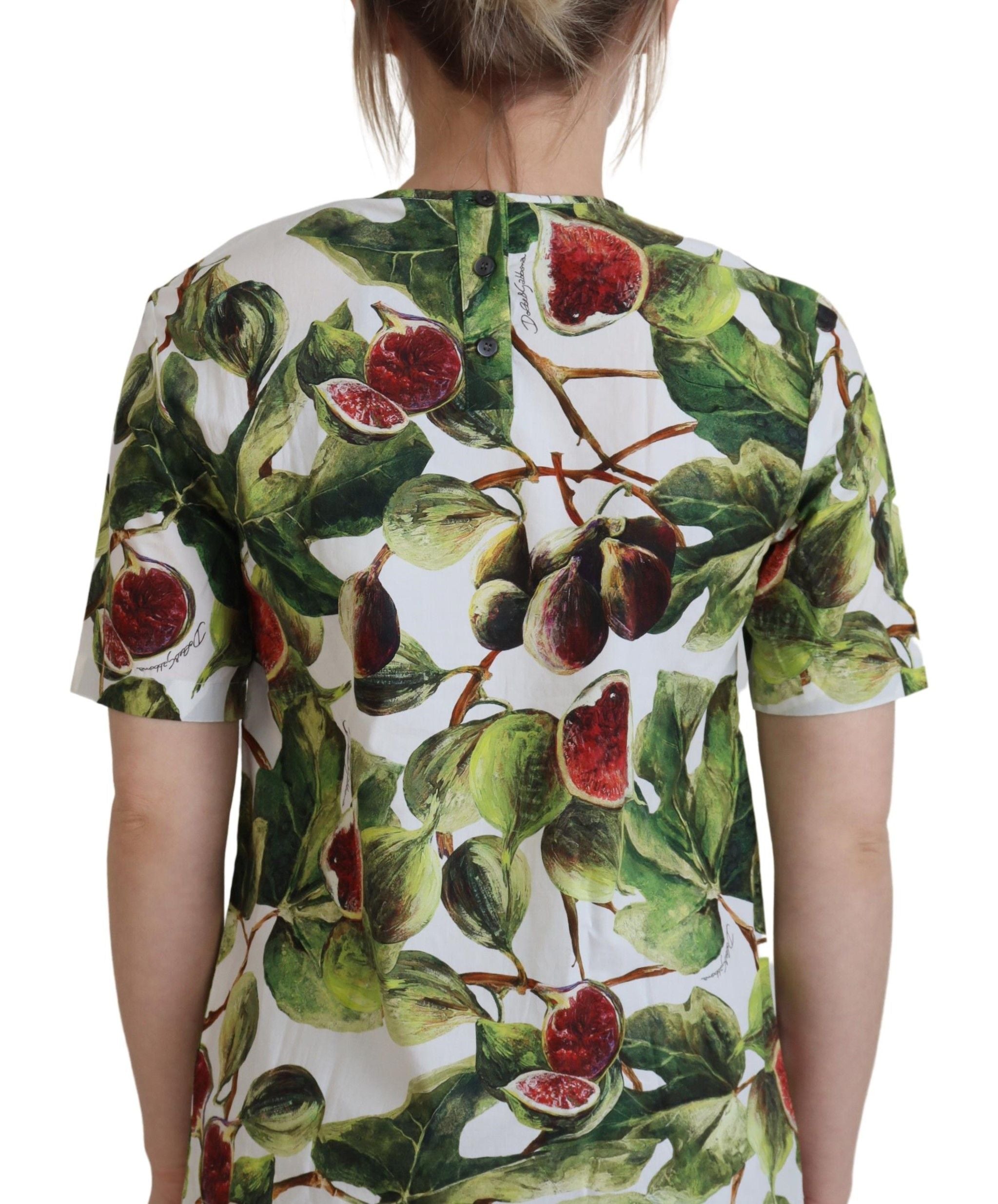 Dolce & Gabbana Chic Multicolor Fig Print Cotton Women's Top