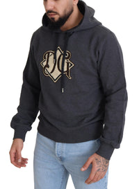 Dolce & Gabbana Gray Logo Cotton Hooded Sweatshirt Men's Sweater3