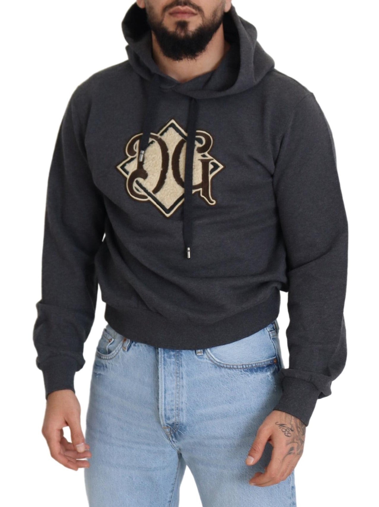 Dolce & Gabbana Gray Logo Cotton Hooded Sweatshirt Men's Sweater10